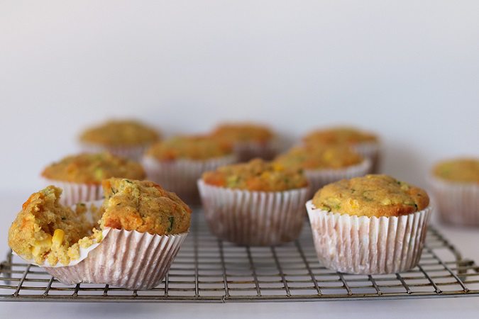 Corn and zucchini muffins